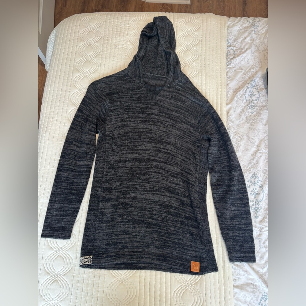 PAKA “The Hoodie” alpaca men's Hoodie Sweater - Dark Gray (large)